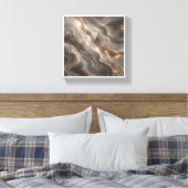 Luxury Glowing Gold Marble Abstract - Radiant Grey Leinwanddruck (Insitu (Schlafzimmer))