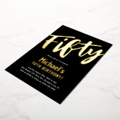 Luxury Gold '50' Adult Milestone 50. Geburtstag Folieneinladung (Gedreht)