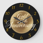 Luxury Gold 50 Jahre Jubiläum Große Wanduhr (Vorderseite)