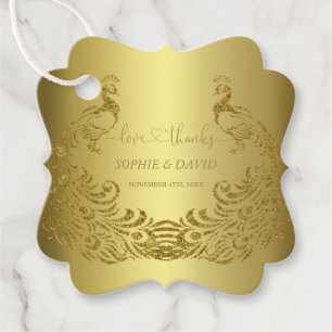 Luxury Gold Abstrakt Peacock Wedding Geschenkanhänger
