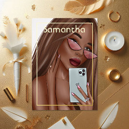 Luxury Gold American Woman Birthday Folieneinladung