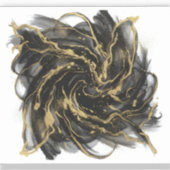 Luxury Gold and Black Abstract Marble  Aufkleber (Vorderseite)