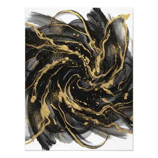 Luxury Gold and Black Abstract Marble  Fotodruck (Vorne)