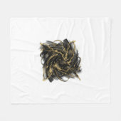 Luxury Gold and Black Abstract Marble Ink Flow Fleecedecke (Vorderseite (Horizontal))