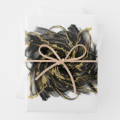 Luxury Gold and Black Abstract Marble Ink Flow Geschenkpapier Set (Beispiel)