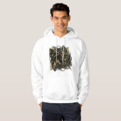 Luxury Gold and Black Abstract Marble Ink Flow Hoodie (Vorne ganz)