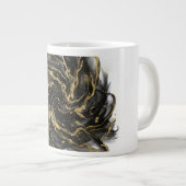 Luxury Gold and Black Abstract Marble Ink Flow Jumbo-Tasse (Vorderseite Rechts)