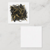 Luxury Gold and Black Abstract Marble Ink Flow Quadratische Visitenkarte (Vorne/Hinten)