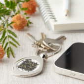 Luxury Gold and Black Abstract Marble Ink Flow Schlüsselanhänger (Seite)