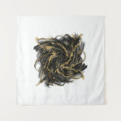 Luxury Gold and Black Abstract Marble Ink Flow Wandteppich (Vorderseite (Horizontal))