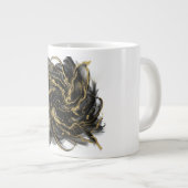 Luxury Gold and Black Abstract Marble Jumbo-Tasse (Vorderseite Rechts)
