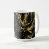 Luxury Gold and Black Abstract Marble Kaffeetasse (VorderseiteRechts)