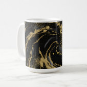 Luxury Gold and Black Abstract Marble Kaffeetasse (Vorderseite Links)