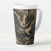 Luxury Gold and Black Abstract Marble Milchtasse (Rechte Ecke)