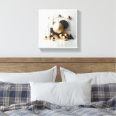Luxury Gold and Black Geometric Abstract - Modern Leinwanddruck (Insitu (Schlafzimmer))