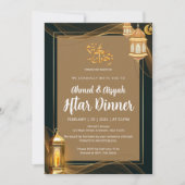 Luxury Gold and Black Islamic Iftar Dinner Einladung (Vorderseite)