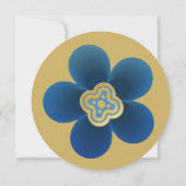 Luxury Gold and Navy Blue Floral Wedding Einladung (Rückseite)