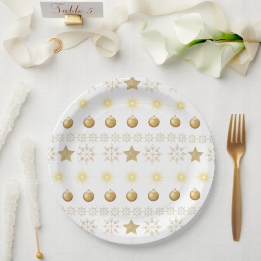 Luxury Gold and White Luxury Festive Pappteller (Hochzeit)