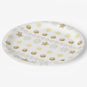 Luxury Gold and White Luxury Festive Pappteller (Schrägansicht)