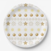 Luxury Gold and White Luxury Festive Pappteller (Vorderseite)