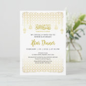 Luxury Gold Arabesque Pattern Iftar Invitation Einladung (Stehend Vorderseite)