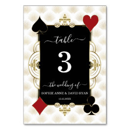 Luxury Gold Art Deco Casino Vegas Wedding  Tischnummer