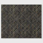 Luxury Gold Black Diamond Geometric pattern Geschenkpapier (Flach)