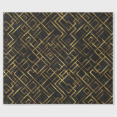Luxury Gold Black Diamond Geometric pattern Geschenkpapier (Flach)