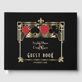 Luxury Gold Black Gatsby Roaring 20er Hochzeit Gästebuch