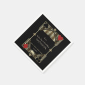 Luxury Gold Black Gatsby Style Roaring 20er Hochze Serviette (Ecke)