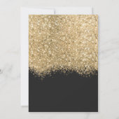 Luxury Gold Black Glitzer Confetti Foto Wedding Save The Date (Rückseite)