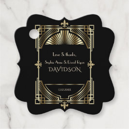 Luxury Gold Black Great Gatsby Roaring 20er Hochze Geschenkanhänger