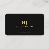 Luxury Gold Black Monogram Minimal Visitenkarte (Vorderseite)