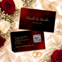 Luxury Gold Black Red QR Code Hochzeit