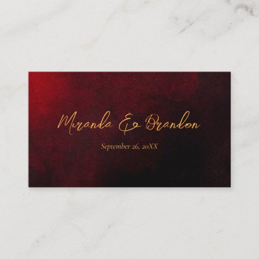 Luxury Gold Black Red QR Code Hochzeit Begleitkarte (Vorderseite)