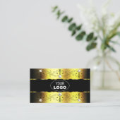 Luxury Gold Black Verziert Borders Jewels Logo Fot Visitenkarte (Stehend Vorderseite)