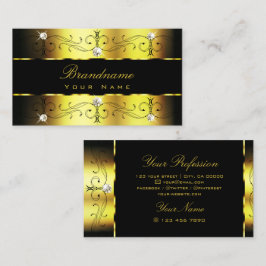 Luxury Gold Black Verziert Borders Juwelen Ornamen Visitenkarte