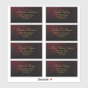 Luxury Gold Black Wedding Guest Address Label