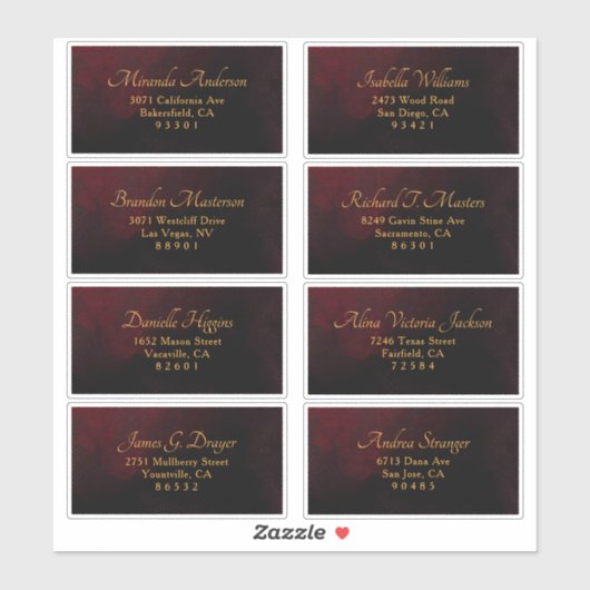 Luxury Gold Black Wedding Guest Address Label (Blatt)