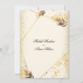 Luxury Gold Blätter Islamische Hochzeit Einladung (Rückseite)