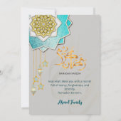 Luxury Gold & Blue Ramadan Iftar Invitation Einladung (Rückseite)