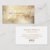 Luxury Gold Bokeh Glitzer Social Media Visitenkarte (Vorne/Hinten)