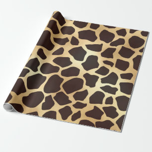 Luxury Gold Brown Giraffe Tierdruckmuster Geschenkpapier
