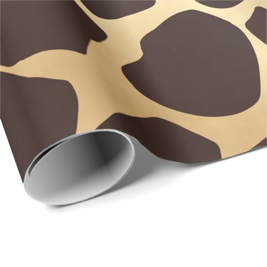 Luxury Gold Brown Giraffe Tierdruckmuster Geschenkpapier (Rolleneckpunkt)
