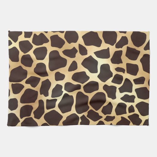 Luxury Gold Brown Giraffe Tierdruckmuster Geschirrtuch (Horizontal)