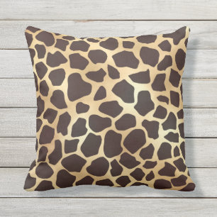 Luxury Gold Brown Giraffe Tierdruckmuster Kissen