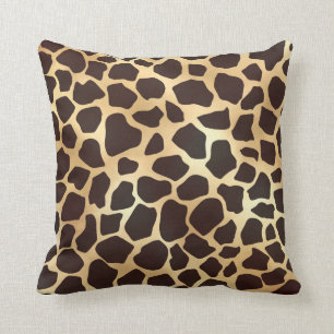 Luxury Gold Brown Giraffe Tierdruckmuster Kissen