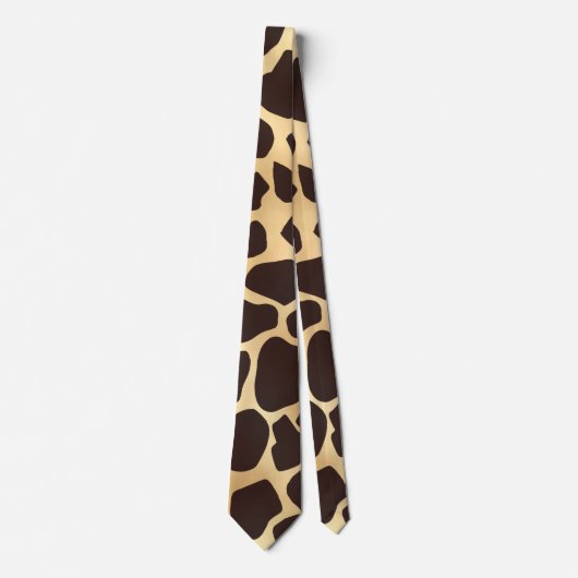 Luxury Gold Brown Giraffe Tierdruckmuster Krawatte (Vorderseite)