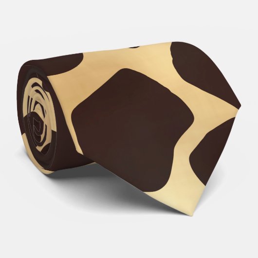 Luxury Gold Brown Giraffe Tierdruckmuster Krawatte (Gerollt)
