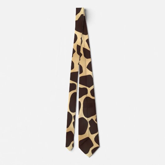 Luxury Gold Brown Giraffe Tierdruckmuster Krawatte (Rückseite)